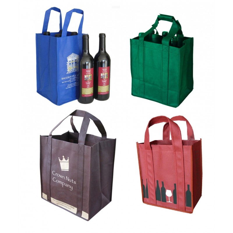 Non-Woven 4-Bottle Wine Tote