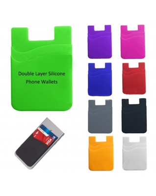 Double Layer Silicone Phone Wallets