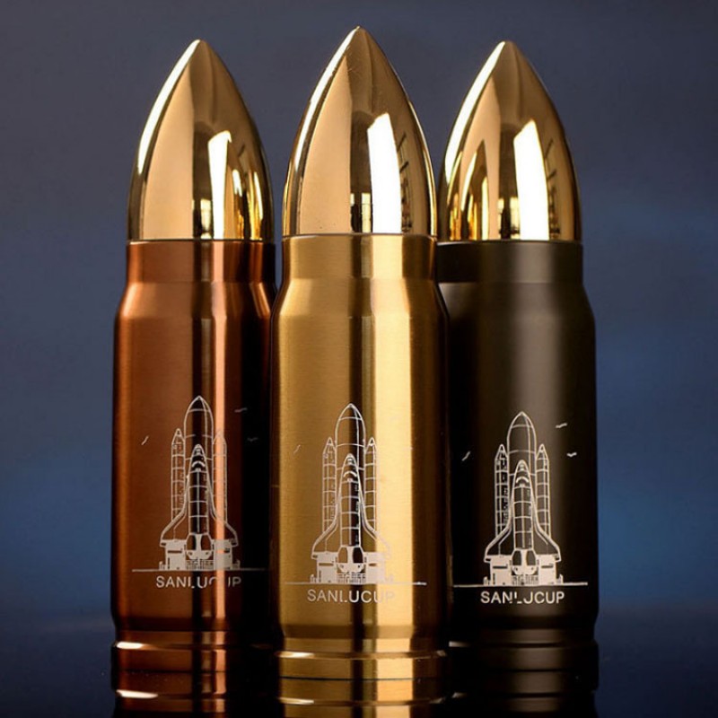 Bullet Design Stainless Steel Vacuum Bottle - 17 oz.