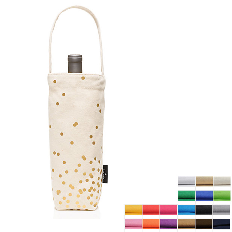 Gold Blocking Wine Bag/Tote-Cotton Canvas