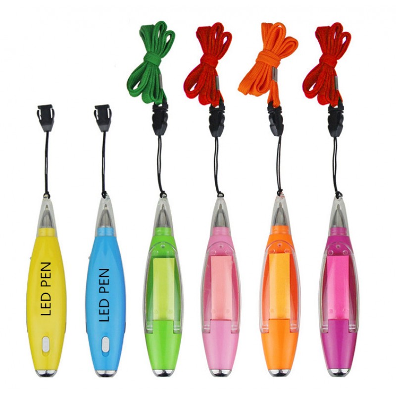 Memo pad led light pen