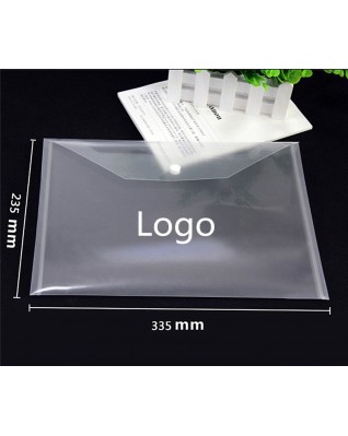 Transparent A4 Size Document Bag W/ Snap Button