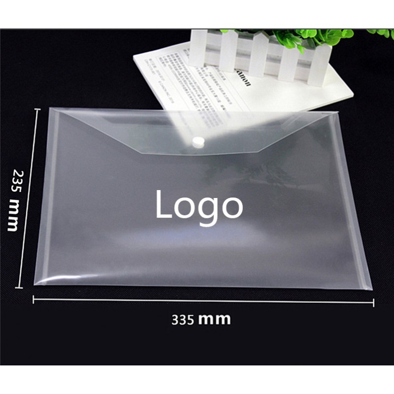 Transparent A4 Size Document Bag W/ Snap Button