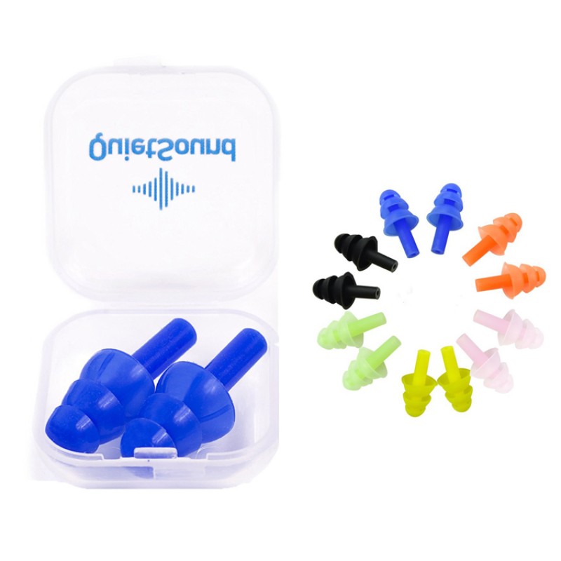Anti-Noise Silicone Ear Plugs With Case For Sleeping