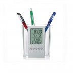 Transparent pen holder digital clock