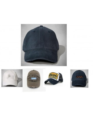 Distress washed cotton baseball cap