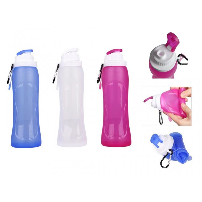 Collapsible Silicone Sports Water Bottle
