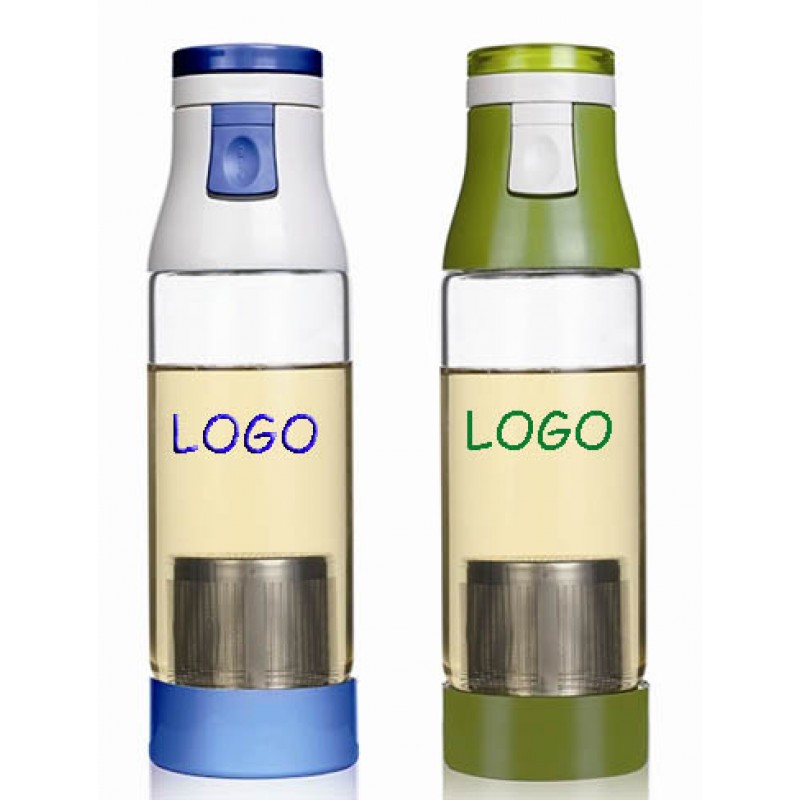 BPA Free Portable Glass Water Bottle with tea Infuser