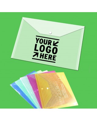 Clear A4  document folder with snap button